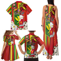 Personalised Hawaii and Philippines Together Family Matching Tank Maxi Dress and Hawaiian Shirt The Emblems with Cultural Symbols Green-Yellow-Red Tricolor