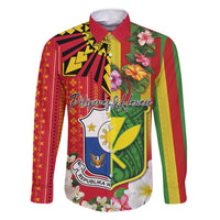 Personalised Hawaii and Philippines Together Family Matching Tank Maxi Dress and Hawaiian Shirt The Emblems with Cultural Symbols Green-Yellow-Red Tricolor