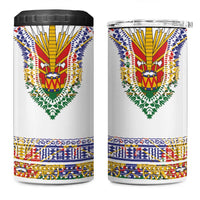 Haiti Flag Traditional Dashiki 4 in 1 Can Cooler Tumbler White Color - Polynesian Pride