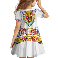 Haiti Flag Traditional Dashiki Family Matching Puletasi and Hawaiian Shirt White Color - Polynesian Pride