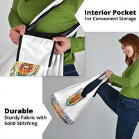 Haiti Flag Traditional Dashiki Grocery Bag White Color - Polynesian Pride