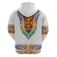 Haiti Flag Traditional Dashiki Hoodie White Color - Polynesian Pride
