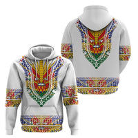 Haiti Flag Traditional Dashiki Hoodie White Color - Polynesian Pride