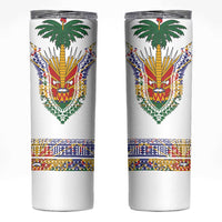Haiti Flag Traditional Dashiki Skinny Tumbler White Color - Polynesian Pride