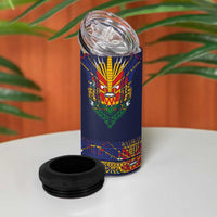 Haiti Flag Traditional Dashiki 4 in 1 Can Cooler Tumbler Black Color - Polynesian Pride