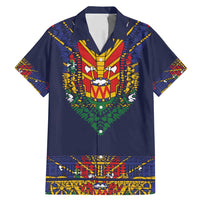 Haiti Flag Traditional Dashiki Family Matching Mermaid Dress and Hawaiian Shirt Black Color - Polynesian Pride