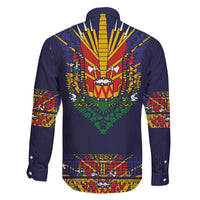 Haiti Flag Traditional Dashiki Family Matching Mermaid Dress and Hawaiian Shirt Black Color - Polynesian Pride