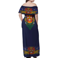 Haiti Flag Traditional Dashiki Family Matching Off Shoulder Maxi Dress and Hawaiian Shirt Black Color - Polynesian Pride