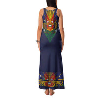 Haiti Flag Traditional Dashiki Family Matching Tank Maxi Dress and Hawaiian Shirt Black Color - Polynesian Pride