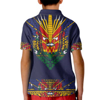 Haiti Flag Traditional Dashiki Kid Polo Shirt Black Color LT03 - Polynesian Pride