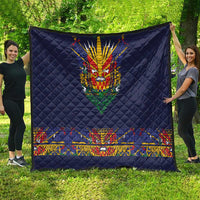 Haiti Flag Traditional Dashiki Quilt Black Color - Polynesian Pride