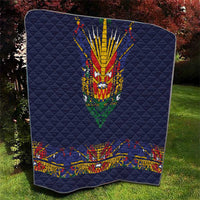Haiti Flag Traditional Dashiki Quilt Black Color - Polynesian Pride