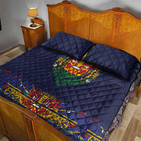 Haiti Flag Traditional Dashiki Quilt Bed Set Black Color - Polynesian Pride