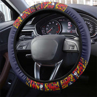 Haiti Flag Traditional Dashiki Steering Wheel Cover Black Color - Polynesian Pride