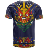 Haiti Flag Traditional Dashiki T Shirt Black Color - Polynesian Pride