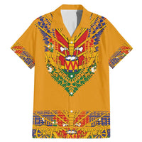 Haiti Flag Traditional Dashiki Family Matching Mermaid Dress and Hawaiian Shirt Yellow Color - Polynesian Pride