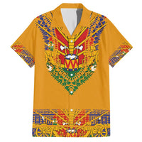 Haiti Flag Traditional Dashiki Family Matching Short Sleeve Bodycon Dress and Hawaiian Shirt Yellow Color - Polynesian Pride
