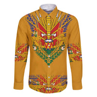 Haiti Flag Traditional Dashiki Family Matching Short Sleeve Bodycon Dress and Hawaiian Shirt Yellow Color - Polynesian Pride