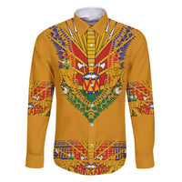 Haiti Flag Traditional Dashiki Family Matching Tank Maxi Dress and Hawaiian Shirt Yellow Color - Polynesian Pride