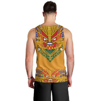 Haiti Flag Traditional Dashiki Men Tank Top Yellow Color - Polynesian Pride
