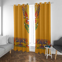 Haiti Flag Traditional Dashiki Window Curtain Yellow Color - Polynesian Pride