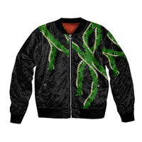 Hawaii Maile Lei Bomber Jacket Aloha Black Color