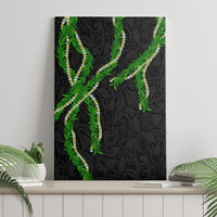 Hawaii Maile Lei Canvas Wall Art Aloha Black Color
