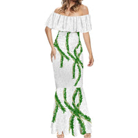 Hawaii Maile Lei Mermaid Dress Aloha White Color LT03 - Polynesian Pride