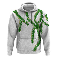 Hawaii Maile Lei Zip Hoodie Aloha White Color