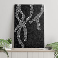 Hawaii Maile Lei Canvas Wall Art Aloha Grayscale Color