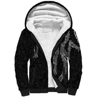 Hawaii Maile Lei Sherpa Hoodie Aloha Grayscale Color