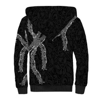 Hawaii Maile Lei Sherpa Hoodie Aloha Grayscale Color