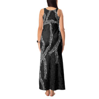Hawaii Maile Lei Tank Maxi Dress Aloha Grayscale Color LT03 - Polynesian Pride