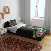 Hawaii Tropical Flowers and Leaves Bedding Set Tapa Pattern Colorful Mode