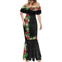 Hawaii Tropical Flowers and Leaves Mermaid Dress Tapa Pattern Colorful Mode LT03 - Polynesian Pride