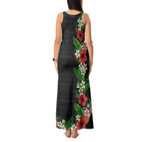 Hawaii Tropical Flowers and Leaves Tank Maxi Dress Tapa Pattern Colorful Mode LT03 - Polynesian Pride