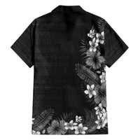 Hawaii Tropical Flowers and Leaves Hawaiian Shirt Tapa Pattern Grayscale Mode LT03 - Polynesian Pride