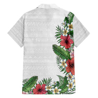 Hawaii Tropical Flowers and Leaves Hawaiian Shirt Tapa Pattern White Mode LT03 - Polynesian Pride