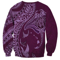 Hawaiian Manta Ray and Polynesian Tribal Tattoo Sweatshirt Pink Color LT03