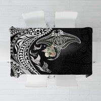 Hawaiian Manta Ray and Polynesian Tribal Tattoo Tablecloth Black Color LT03 Black - Polynesian Pride