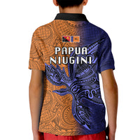 Papua New Guinea New Ireland Province Kid Polo Shirt PNG Birds Of Paradise Polynesian Arty Style LT03 - Polynesian Pride