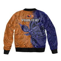 Custom Papua New Guinea New Ireland Province Sleeve Zip Bomber Jacket PNG Birds Of Paradise Polynesian Arty Style LT03 - Polynesian Pride