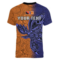 Custom Papua New Guinea New Ireland Province Women V Neck T Shirt PNG Birds Of Paradise Polynesian Arty Style LT03 - Polynesian Pride