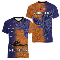 Custom Papua New Guinea New Ireland Province Women V Neck T Shirt PNG Birds Of Paradise Polynesian Arty Style LT03 - Polynesian Pride