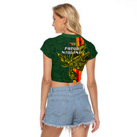Papua New Guinea Oro Province Raglan Cropped T Shirt PNG Birds Of Paradise Polynesian Arty Style LT03 - Polynesian Pride