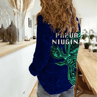 Papua New Guinea Bougainville Women Casual Shirt PNG Birds Of Paradise Polynesian Arty Style LT03 - Polynesian Pride