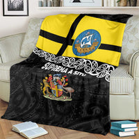 New Zealand Wellington Blanket The Capital's Emblems Flag and Koru Art