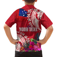 Personalised Samoa Coat Of Arms Family Matching Tank Maxi Dress and Hawaiian Shirt Tropical Flower Red Polynesian Pattern LT03 - Polynesian Pride