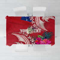 Personalised Samoa Coat Of Arms Tablecloth Tropical Flower Red Polynesian Pattern LT03 Red - Polynesian Pride