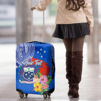 Personalised Samoa Coat Of Arms Luggage Cover Hibiscus Polynesian Tattoo Pattern LT03 - Polynesian Pride